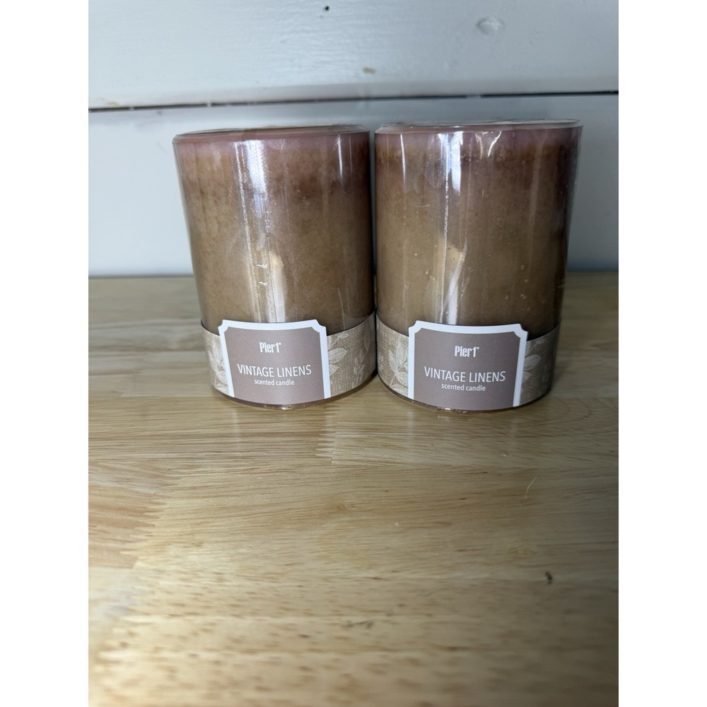Pier 1 Vintage Linens 3x4in Candle Set